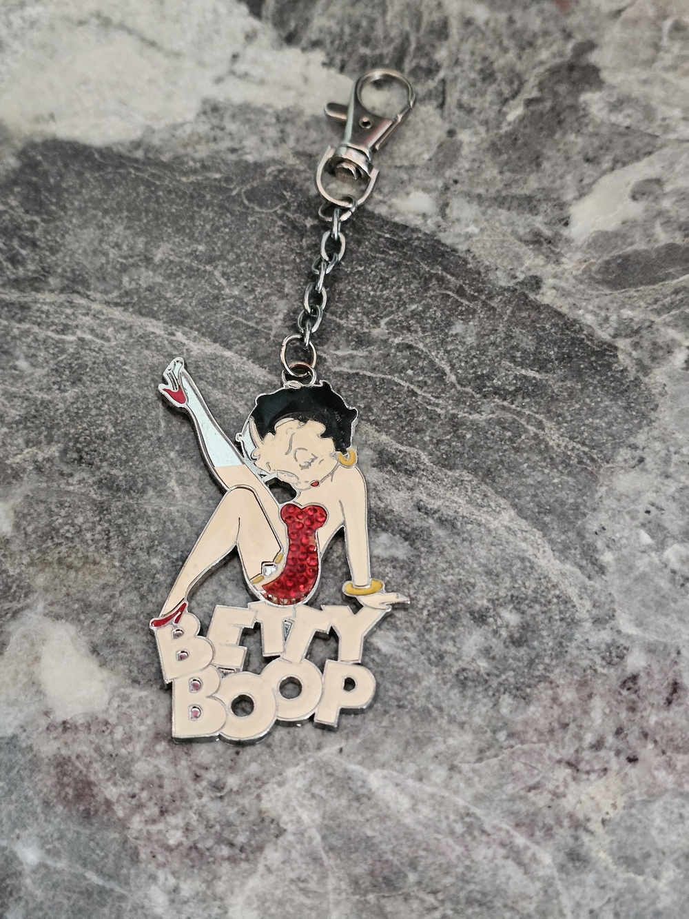 Betty Boop Red, Black, White Keychain Card Holder Charm